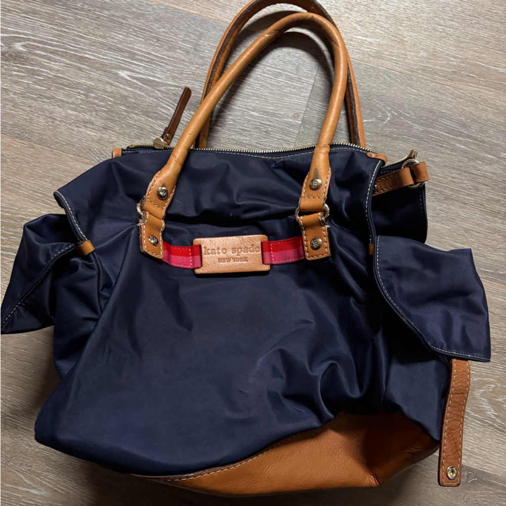 Kate Spade Dark Blue and Tan Tote